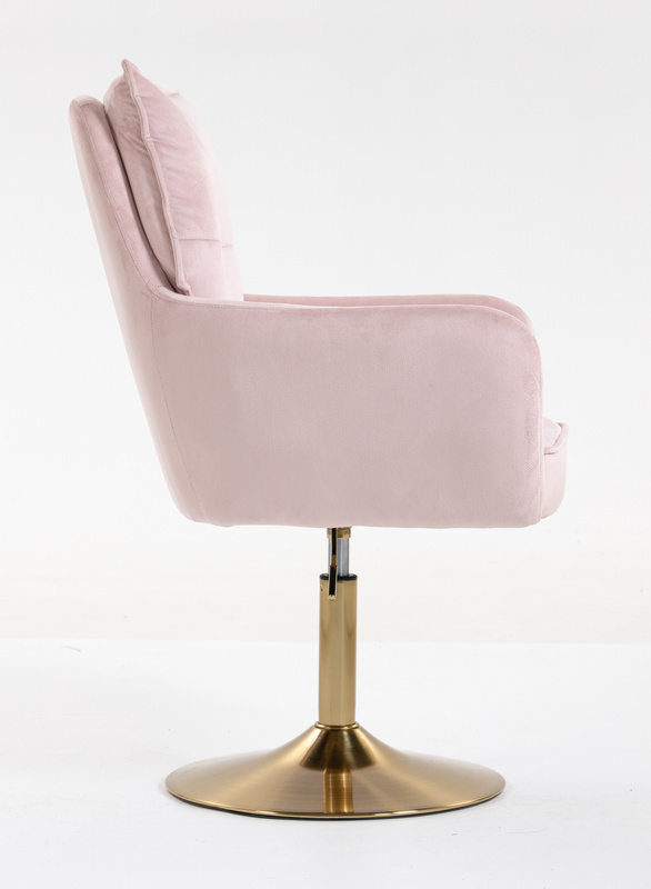HR250N Scaun Catifea Roz Pudra Bază Aurie