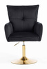 HR250N Scaun Catifea Neagră Bază Aurie