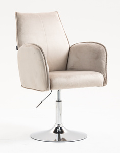 HR280N Scaun Latte din Catifea cu Bază Cromata