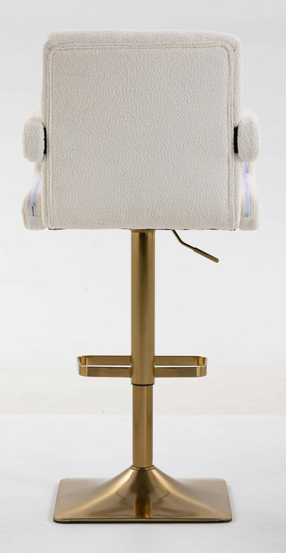 HR8404KW Scaun Crem Boucle cu Bază Aurie