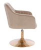 HR190N Scaun Latte Pudra din Catifea cu Bază Aurie