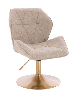 HR212N Scaun Latte Boucle cu Bază Aurie