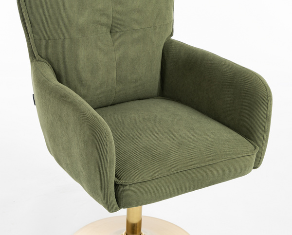 HR250N Scaun Zsályazöld Prémium Kordbársony Bază Aurie