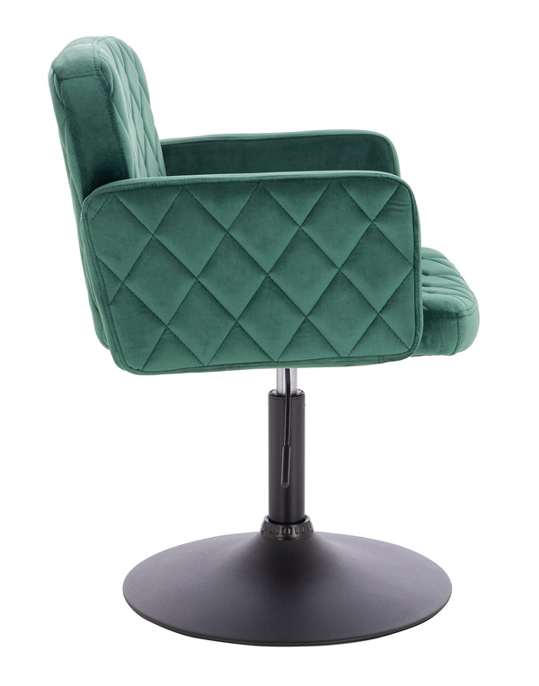 HR802N Scaun Verde din Catifea cu Bază Neagră