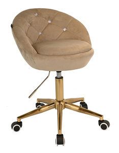 HR948K Scaun Latte din Catifea cu Bază Aurie