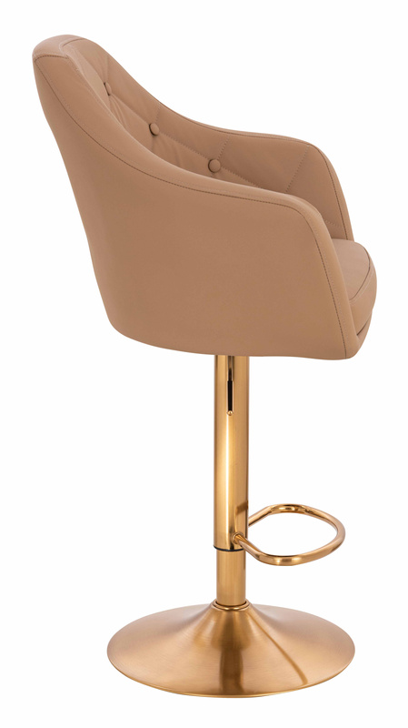 HR831W Scaun Caramel Piele Ecologica Premium Soft cu Bază Aurie