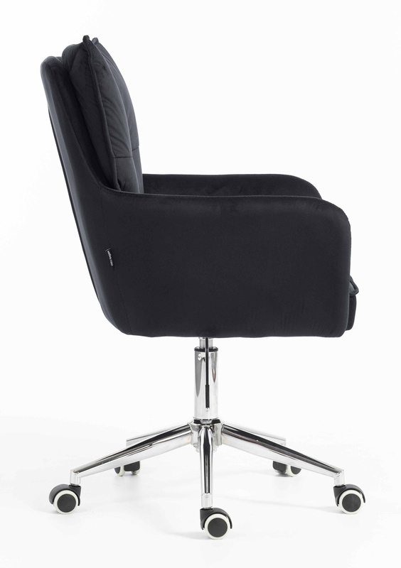 HR250K Scaun Catifea Neagră Bază Cromata