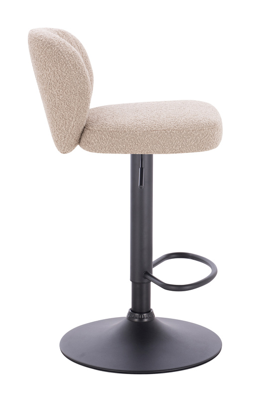 HR193W Scaun Latte Boucle cu Bază Neagră