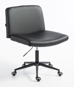 HR150K Scaun Neagră din Piele Ecologica cu Bază Neagră