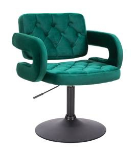 HR8403N Scaun Verde Catifea cu Bază Neagră