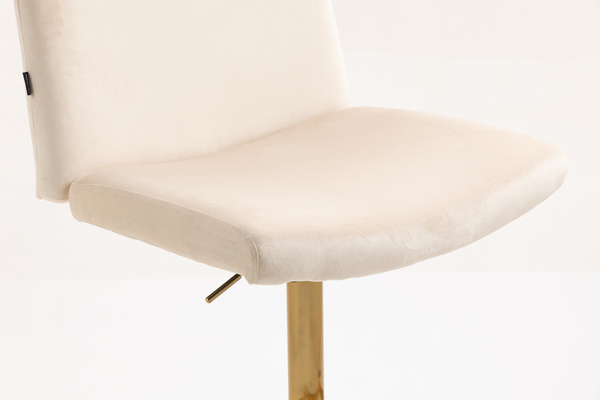 HR150KW Scaun Crem din Catifea cu Bază Aurie