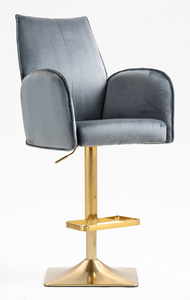 HR280KW Scaun Grafit din Catifea cu Bază Aurie