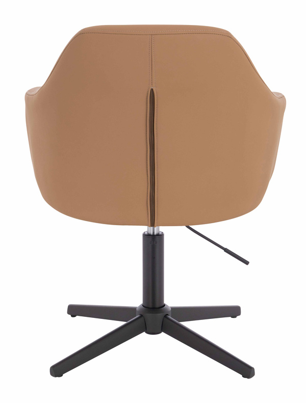 HR831CROSS Scaun Caramel Piele Ecologica Premium Soft cu Bază Neagră