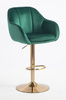 HR2055W Scaun Verde din Catifea cu Bază Aurie