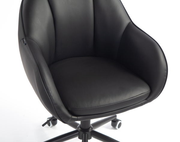 HR2055K Scaun Neagră din Piele Ecologica cu Bază Neagră