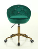 HR948K Scaun Verde din Catifea cu Bază Aurie