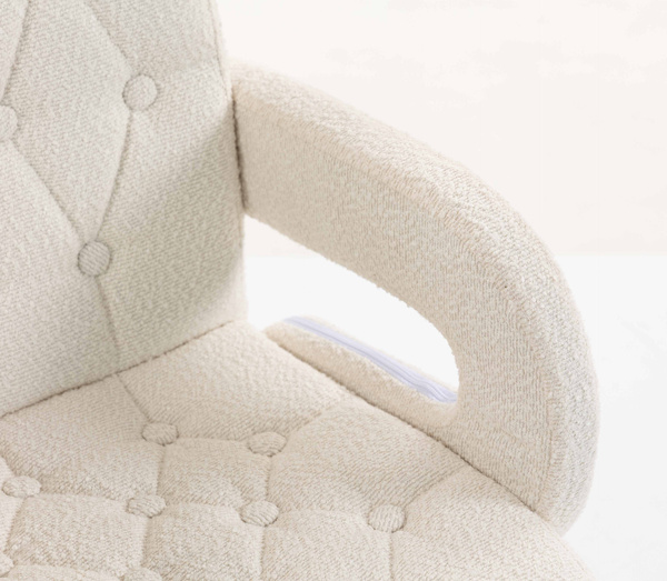 HR8404K Scaun Crem Boucle cu Bază Cromata