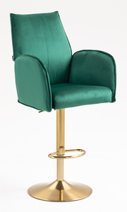 HR280W Scaun Verde din Catifea cu Bază Aurie