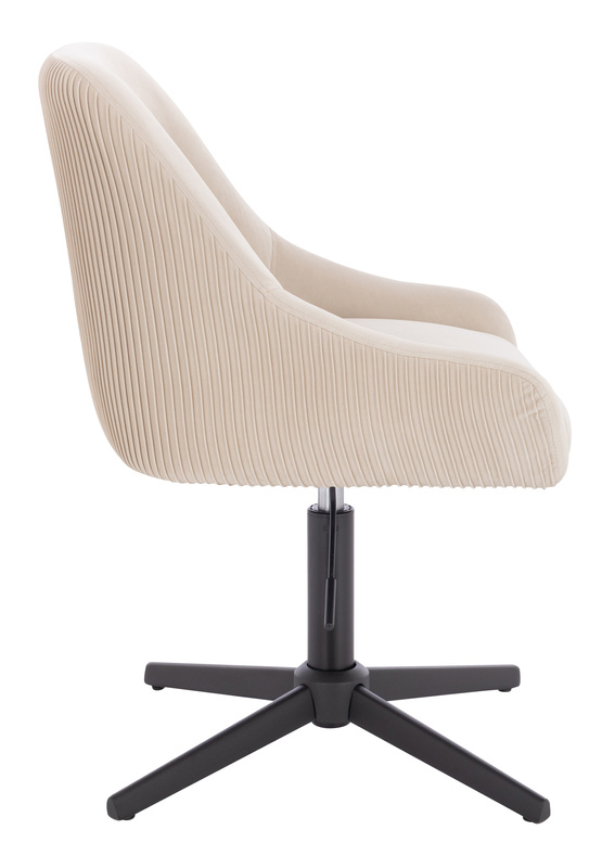 HR920CROSS Scaun Crem din Catifea cu Bază Neagră