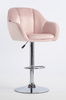 HR12055W Scaun Roz Pudra din Catifea cu Bază Cromata
