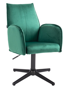 HR280CROSS Scaun Verde din Catifea cu Bază Neagră