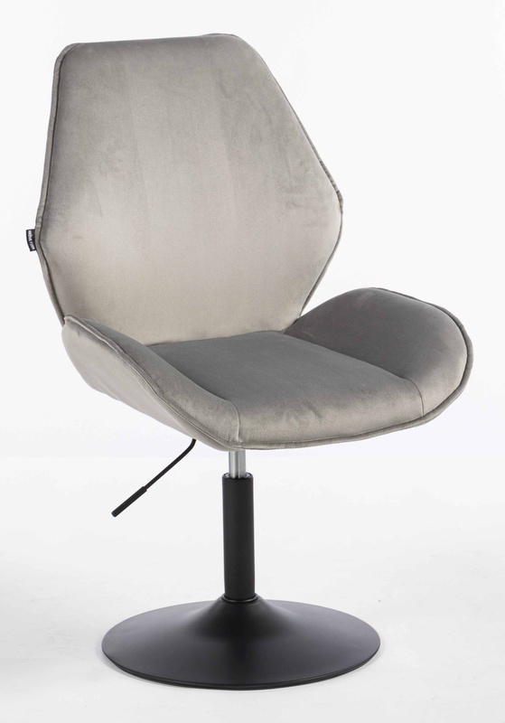 HR350N Scaun Gray din Catifea Bază Neagră