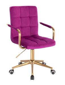 HC1015KP Scaun Fucsia Catifea cu Bază Aurie