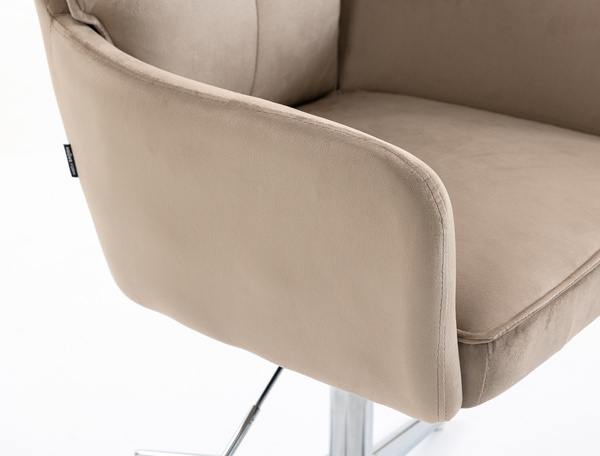 HR250CROSS Scaun Catifea Latte Bază Cromata