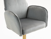 HR280W Scaun Gray din Catifea cu Bază Aurie