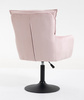 HR250N Scaun Catifea Roz Pudra Bază Neagră
