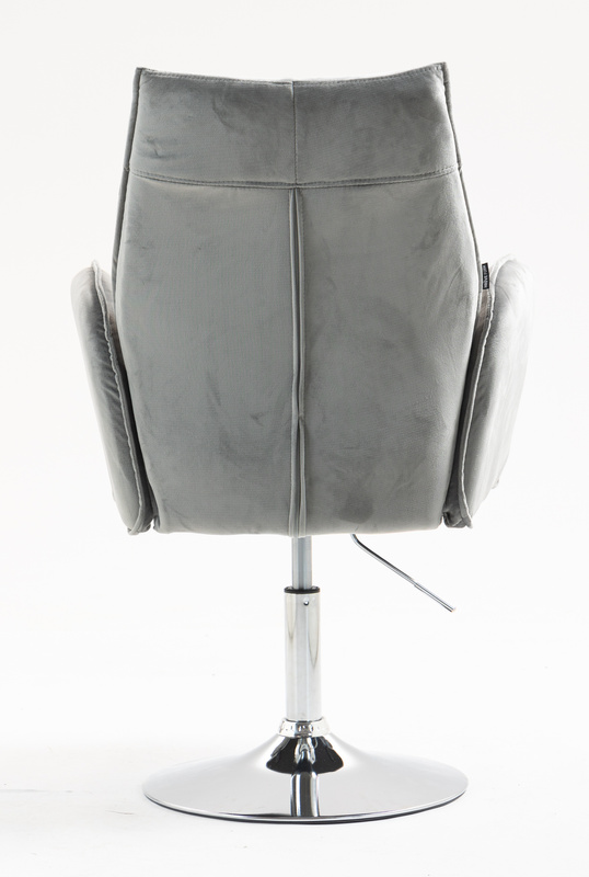 HR280N Scaun Gray din Catifea cu Bază Cromata