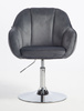 HR2055N Scaun Grafit din Catifea cu Bază Cromata