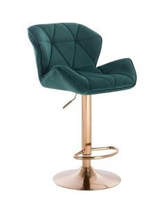 HR111W Scaun Catifea Verde Smarald Velur cu Bază Aurie