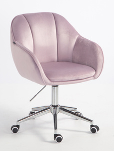 HR2055K Scaun Mov din Catifea cu Bază Cromata