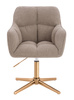 HR550CROSS Scaun Latte Boucle cu Bază Aurie