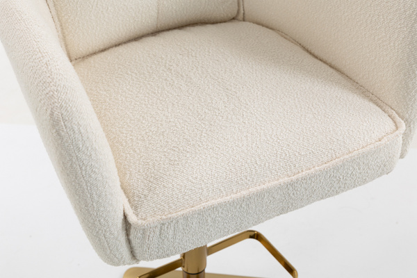 HR250KW Scaun Crem Boucle Bază Aurie