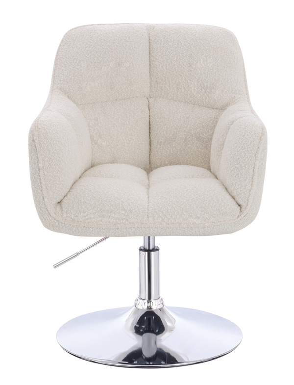 HR550N Scaun Crem Boucle cu Bază Cromata