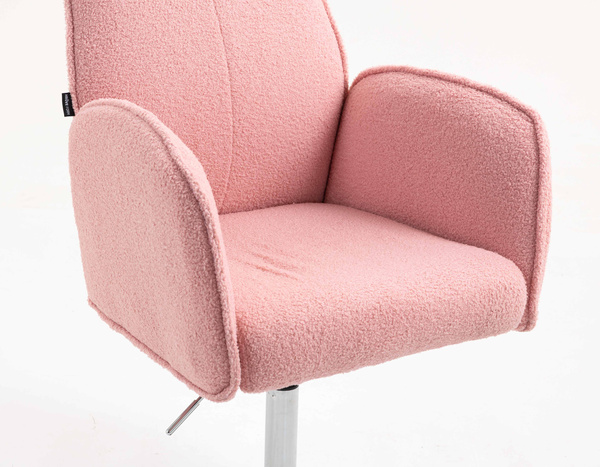 HR280N Scaun Roz Pudra Boucle cu Bază Cromata