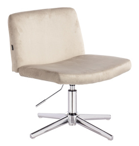 HR150CROSS Scaun Latte din Catifea cu Bază Cromata