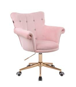 HR804CK Scaun Roz Catifea cu Bază Aurie