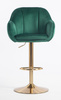 HR2055W Scaun Verde din Catifea cu Bază Aurie