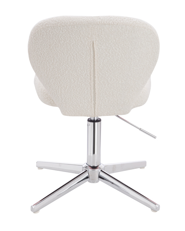 HR193CROSS Scaun Crem Boucle cu Bază Cromata
