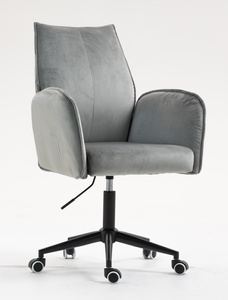 HR280K Scaun Gray din Catifea cu Bază Neagră