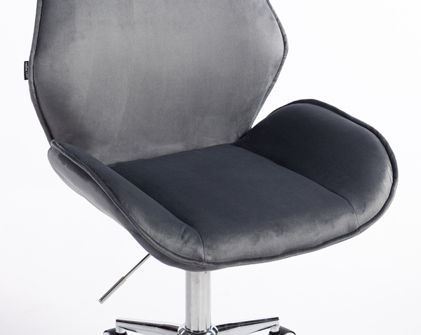 HR350K Scaun Grafit din Catifea Bază Cromata