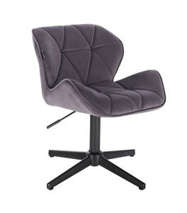 HR111CROSS Scaun Grafit Catifea cu Bază Neagră