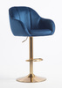 HR2055W Scaun Bleumarin din Catifea cu Bază Aurie