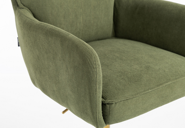 HR250KW Scaun Zsályazöld Prémium Kordbársony Bază Aurie