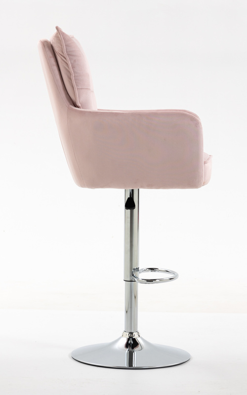 HR250W Scaun Catifea Roz Pudra Bază Cromata