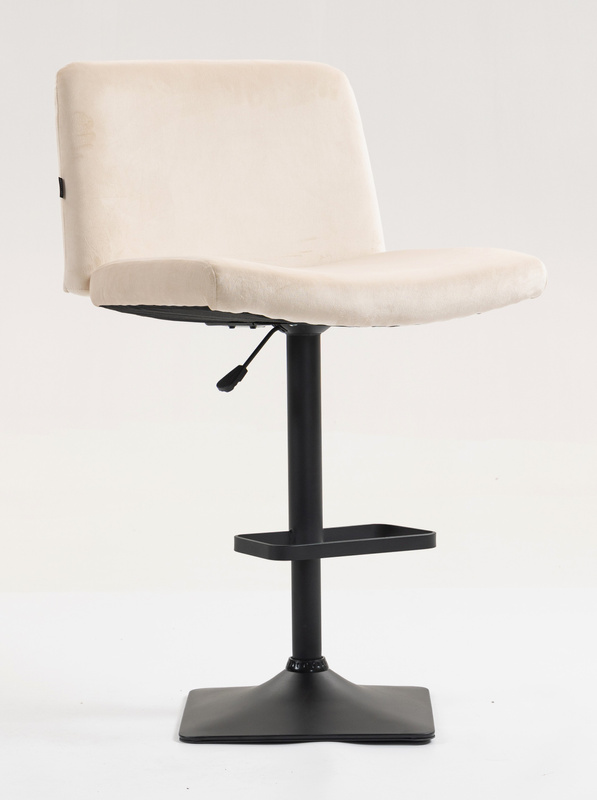 HR150KW Scaun Crem din Catifea cu Bază Neagră