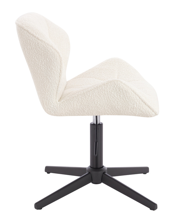 HR111CROSS Scaun Crem Boucle cu Bază Neagră